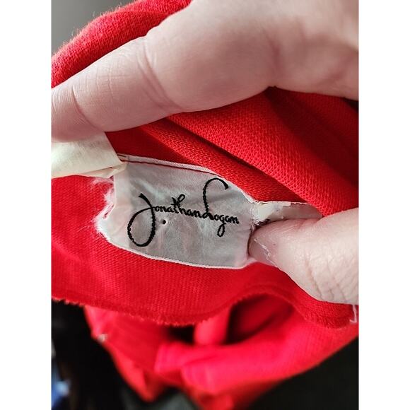 SOLD Jonathan Logan Red Orange Dress Jacket Set Vintage Polyester 16-18" PTP - Picture 5 of 12